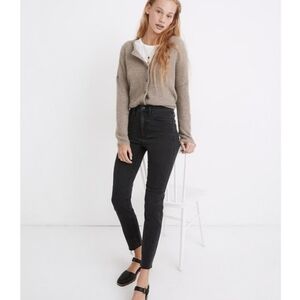 Madewell Stovepipe Banberry Wash Washed Black Raw Hem Jeans Women's Size 29